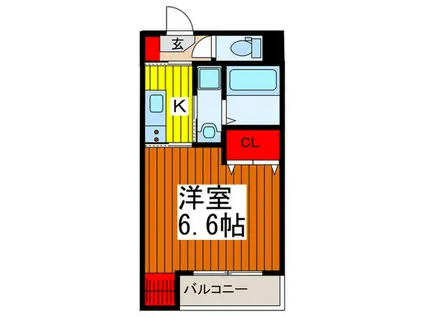 クレカーサ川口(1K/3階)の間取り写真