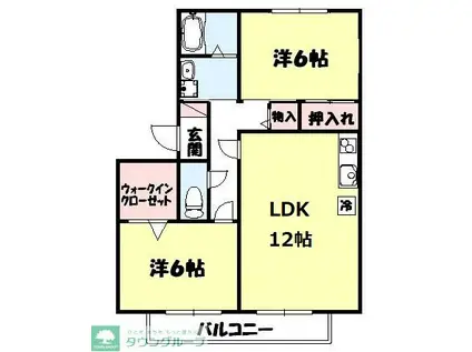 ビューハイツAB(2LDK/2階)の間取り写真