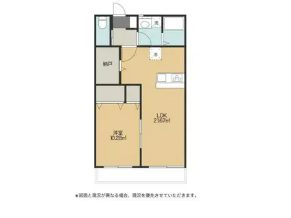 アレグリーア カンサイ(1LDK/2階)の間取り写真