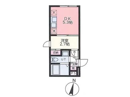 GREEN WAY YAKUMO(1DK/1階)の間取り写真