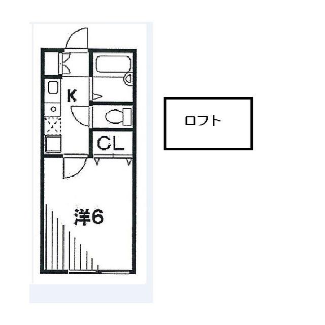 ボヌール八番館(1K/2階)の間取り写真