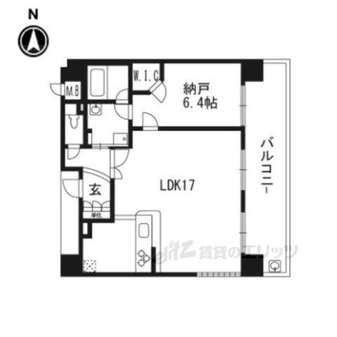 エステムプラザ京都四条烏丸(1LDK/8階)の間取り写真