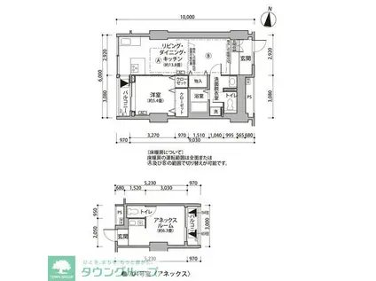 東雲キャナルコートCODAN12号棟(1SLDK/7階)の間取り写真