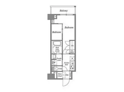 ACP RESIDENCE 亀戸(2K/8階)の間取り写真