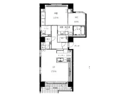 イズム栄町(1LDK/1階)の間取り写真