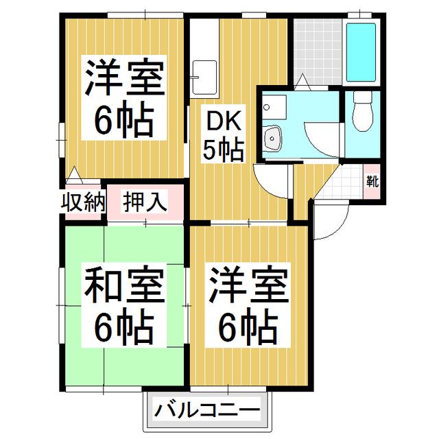 ファインパレス H(3DK/2階)の間取り写真