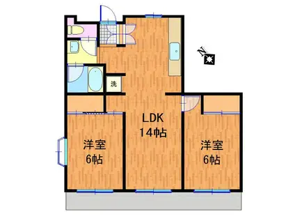 ランドール3(2LDK/2階)の間取り写真