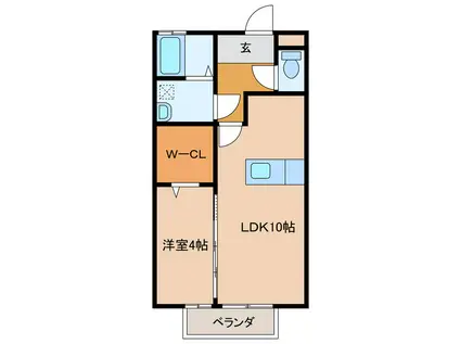 ハッピネス TAKAO(1LDK/1階)の間取り写真