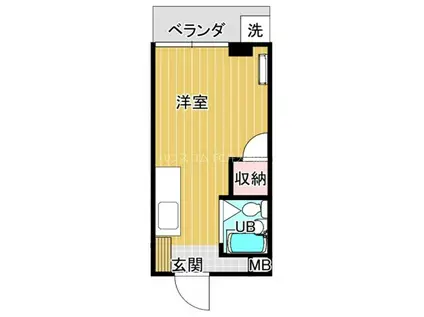 モアハイツ(ワンルーム/4階)の間取り写真