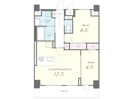 ピノ・アガタ岐阜駅前(2LDK/12階)の間取り写真