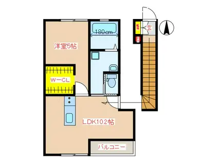 RICORDO(1LDK/2階)の間取り写真