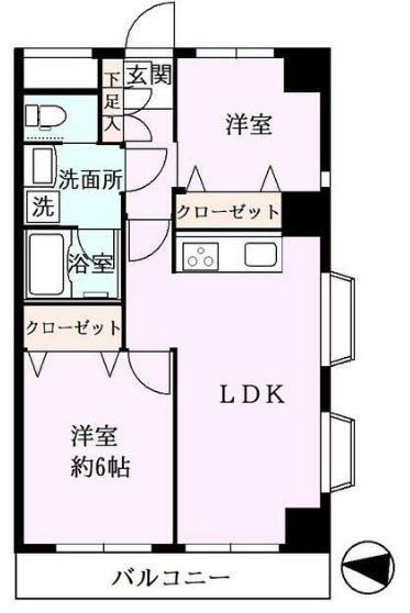 ライオンズマンション鉄砲洲第2(2LDK/4階)の間取り写真