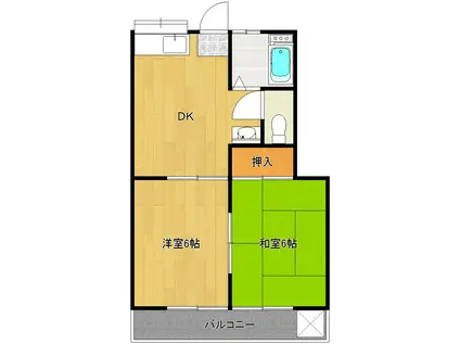 ハウスアシタバ(2DK/1階)の間取り写真