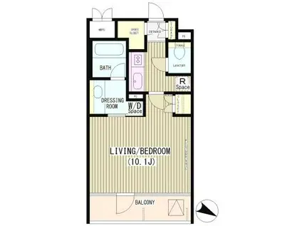 CUBIC M キュービックエム(1K/4階)の間取り写真