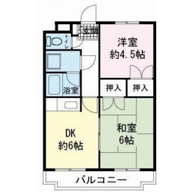 山之井プラザ(2DK/2階)の間取り写真
