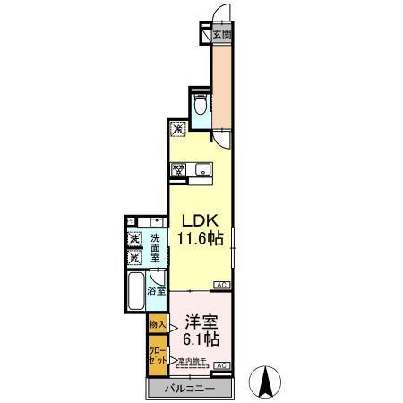 WILLKOMMEN(1LDK/3階)の間取り写真