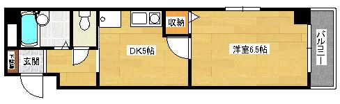 第3潮ビル(1DK/2階)の間取り写真