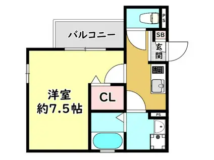 ALEGRIA藤田町ウエスト(1K/3階)の間取り写真