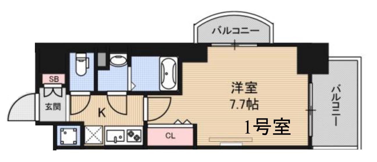 LUXE海老江II(1K/2階)の間取り写真