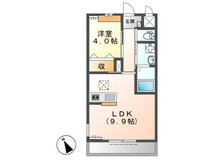 エンプレスI(1LDK/1階)の間取り写真