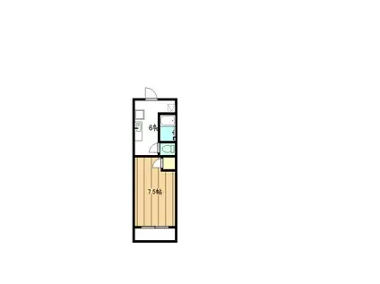 ヤングビレッジMAKI(1K/4階)の間取り写真