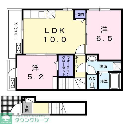 ブライト 立石(2LDK/2階)の間取り写真