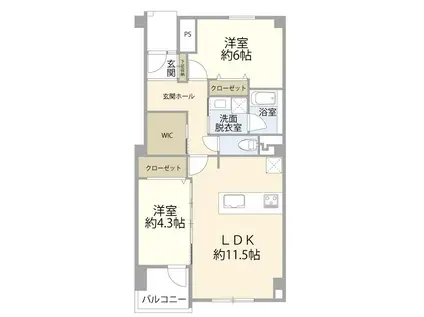 川口アパートメント(2LDK/3階)の間取り写真