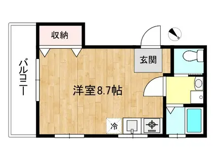 PARROT(ワンルーム/2階)の間取り写真