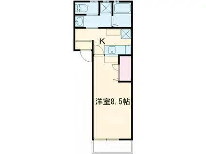 カーサヒルズ(1K/1階)の間取り写真