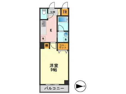 ランドスケイプアーバンストリート(1K/5階)の間取り写真