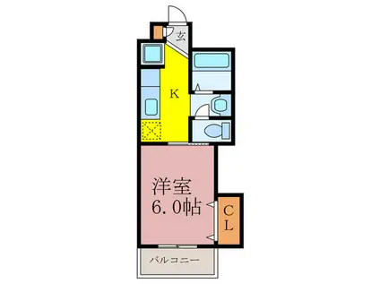 若松マンション(1K/5階)の間取り写真