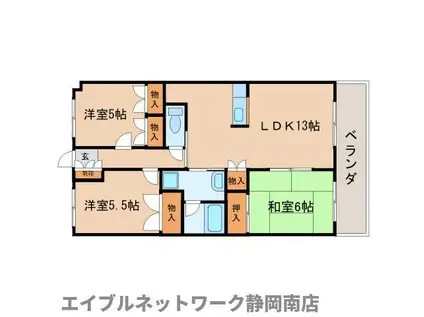 パークホームズ壱番館(3LDK/1階)の間取り写真