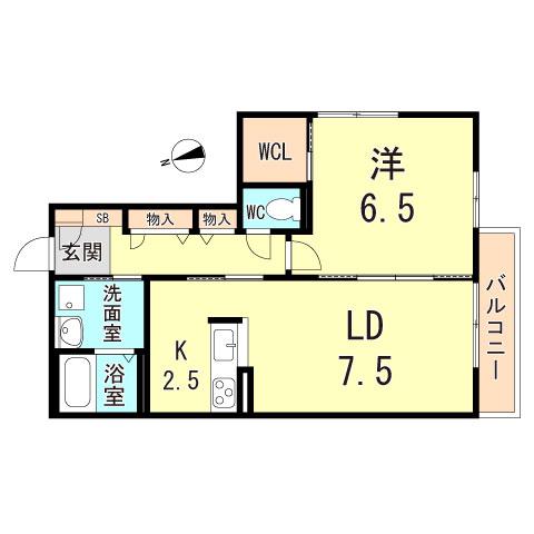 シャーメゾン豊楽A(1LDK/1階)の間取り写真