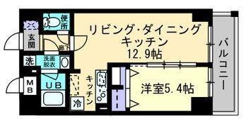 アンパレ内町(1LDK/2階)の間取り写真