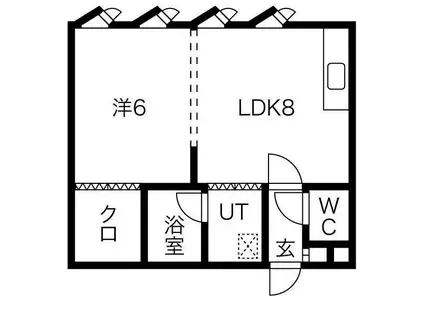 マリーンパレス(1LDK/2階)の間取り写真