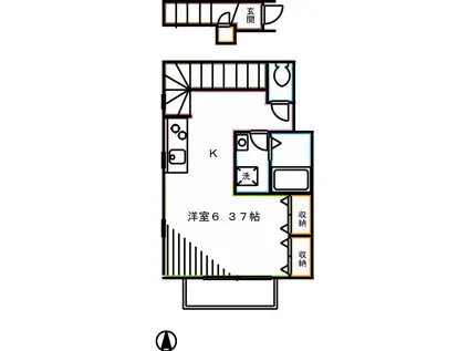 コーラルコート(ワンルーム/2階)の間取り写真