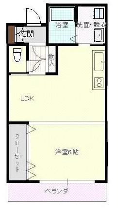 シャルム吉原 南棟(1LDK/3階)の間取り写真