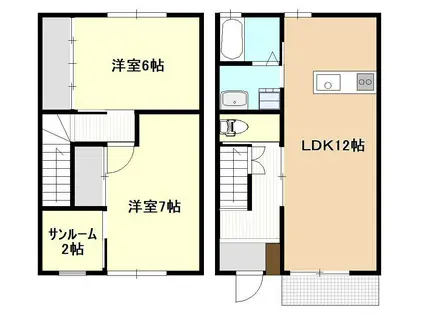 BOAメゾン D(2LDK/1階)の間取り写真