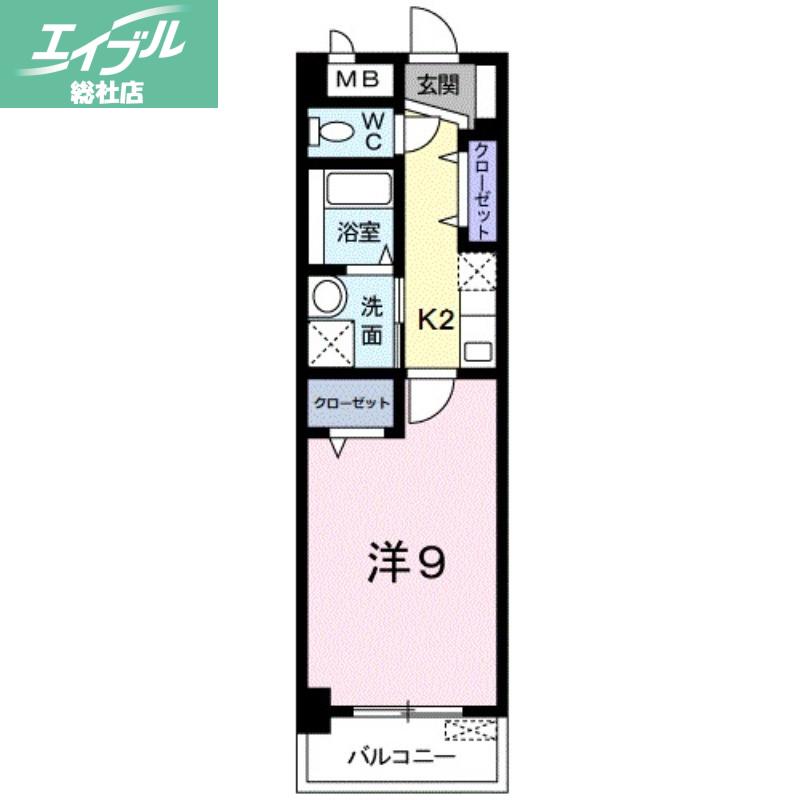 プラシード倉敷(1K/4階)の間取り写真