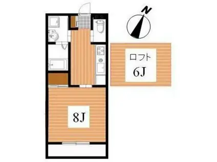 もみのきハウス(1K/2階)の間取り写真