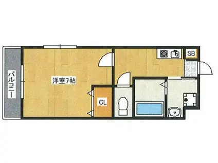 青木ハイツ(1K/3階)の間取り写真