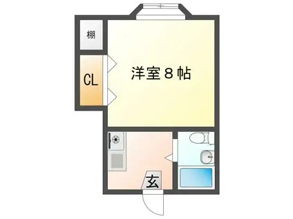 マンション新生(1K/2階)の間取り写真