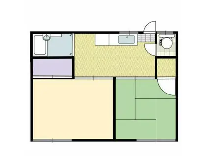 YOUコーポII(2DK/1階)の間取り写真