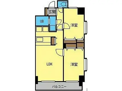 クリエート住吉(2LDK/2階)の間取り写真