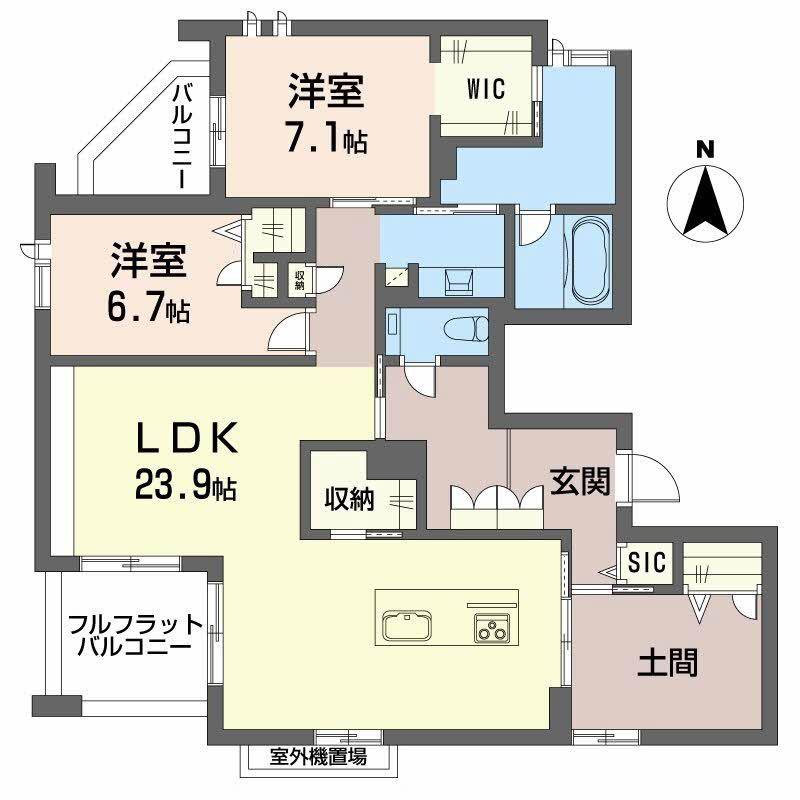 ハムステッド メゾン(2LDK/2階)の間取り写真