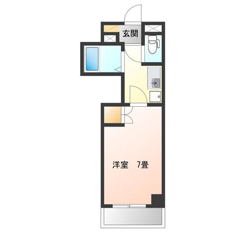 パンション白川(1K/3階)の間取り写真