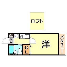 下山手コート(1K/2階)の間取り写真
