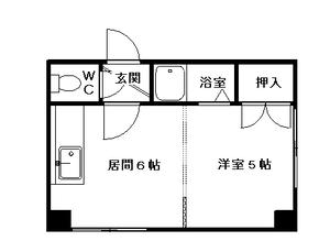 アーバン平岸(1DK/1階)の間取り写真