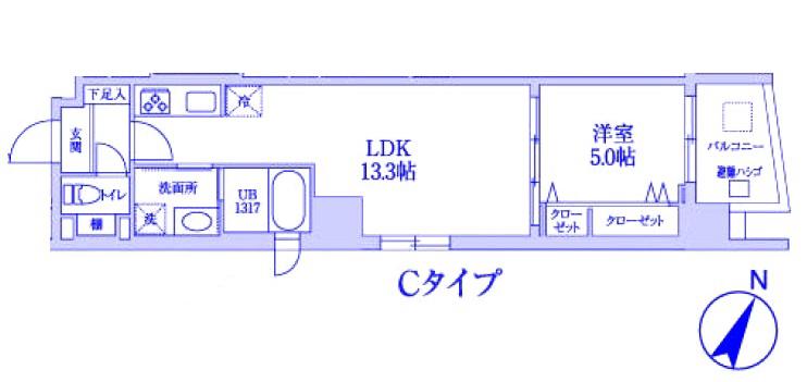 LUCE(1LDK/2階)の間取り写真