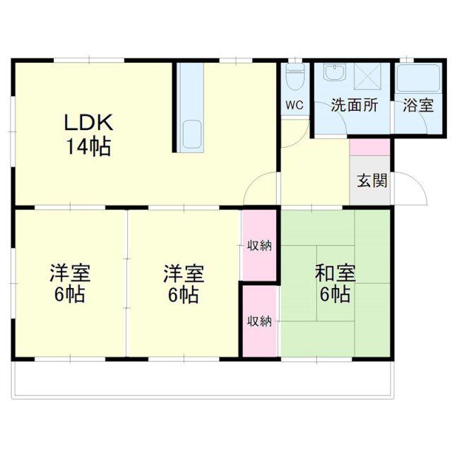 マンションゆうリモージュ(3LDK/3階)の間取り写真